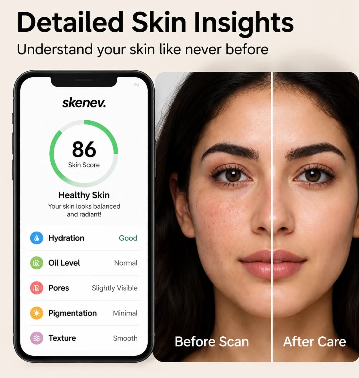 SKENEV AI beauty scanner product view three